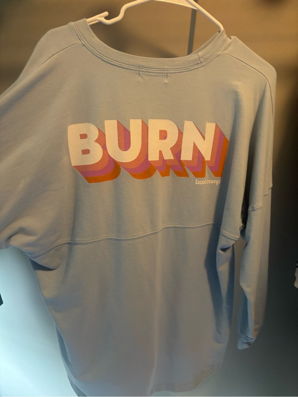 Burn Boot Camp Light Blue long sleeve spirit Jersey